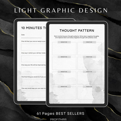 Premium Manifestation Planner with PLR & MRR, Canva Templates, Self Care Journal, Habit Tracker, Daily Gratitude, Digital Planners