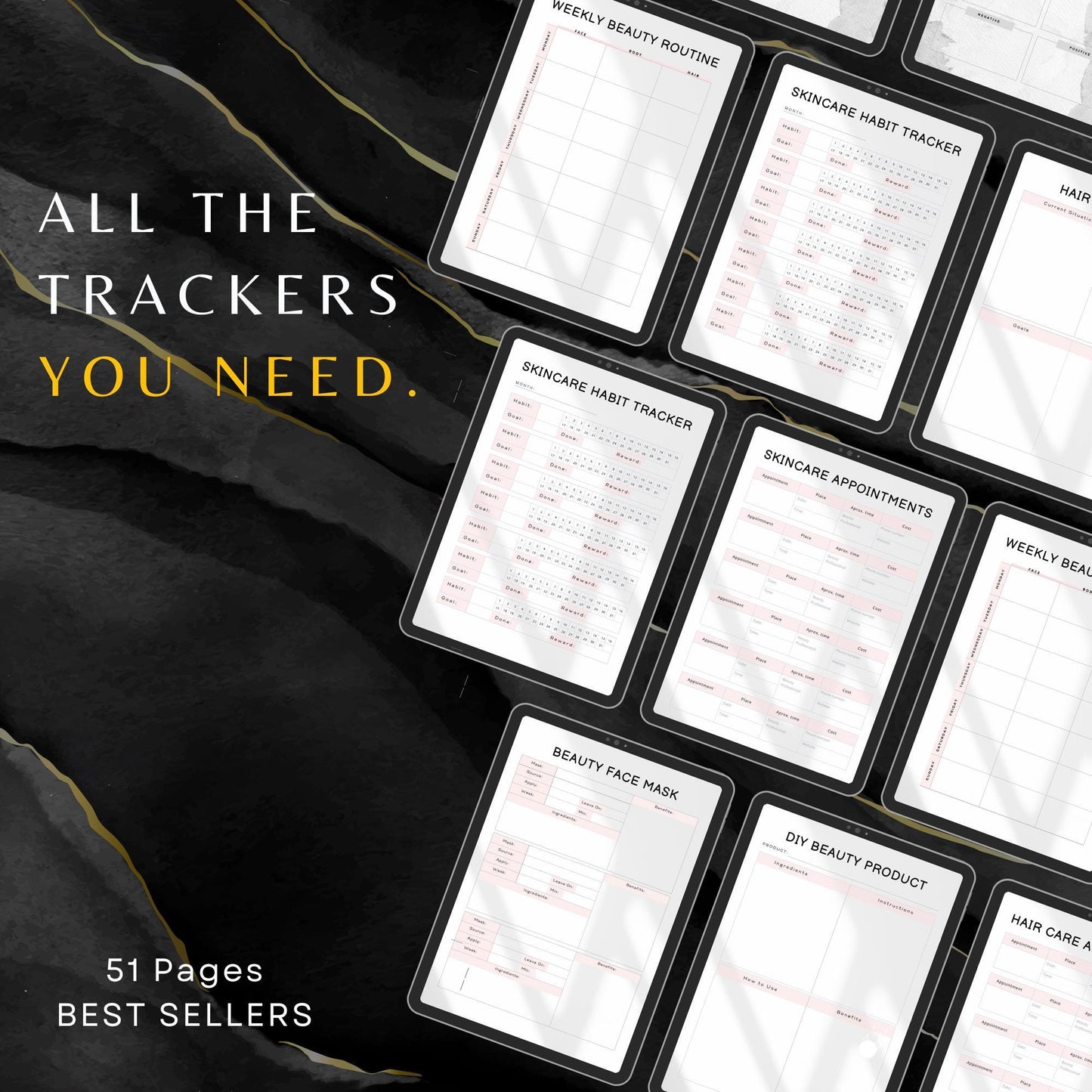 Premium Self Care Planner with PLR & MRR, Canva Templates, Self Care Journal, Habit Tracker, Daily Gratitude, Digital Planners