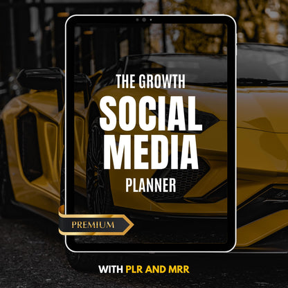 Growth Social Media Planner PLR MRR Digital Content Planner Social Media Strategy eBook Posting Calendar Engagement Tracker Marketing eBook