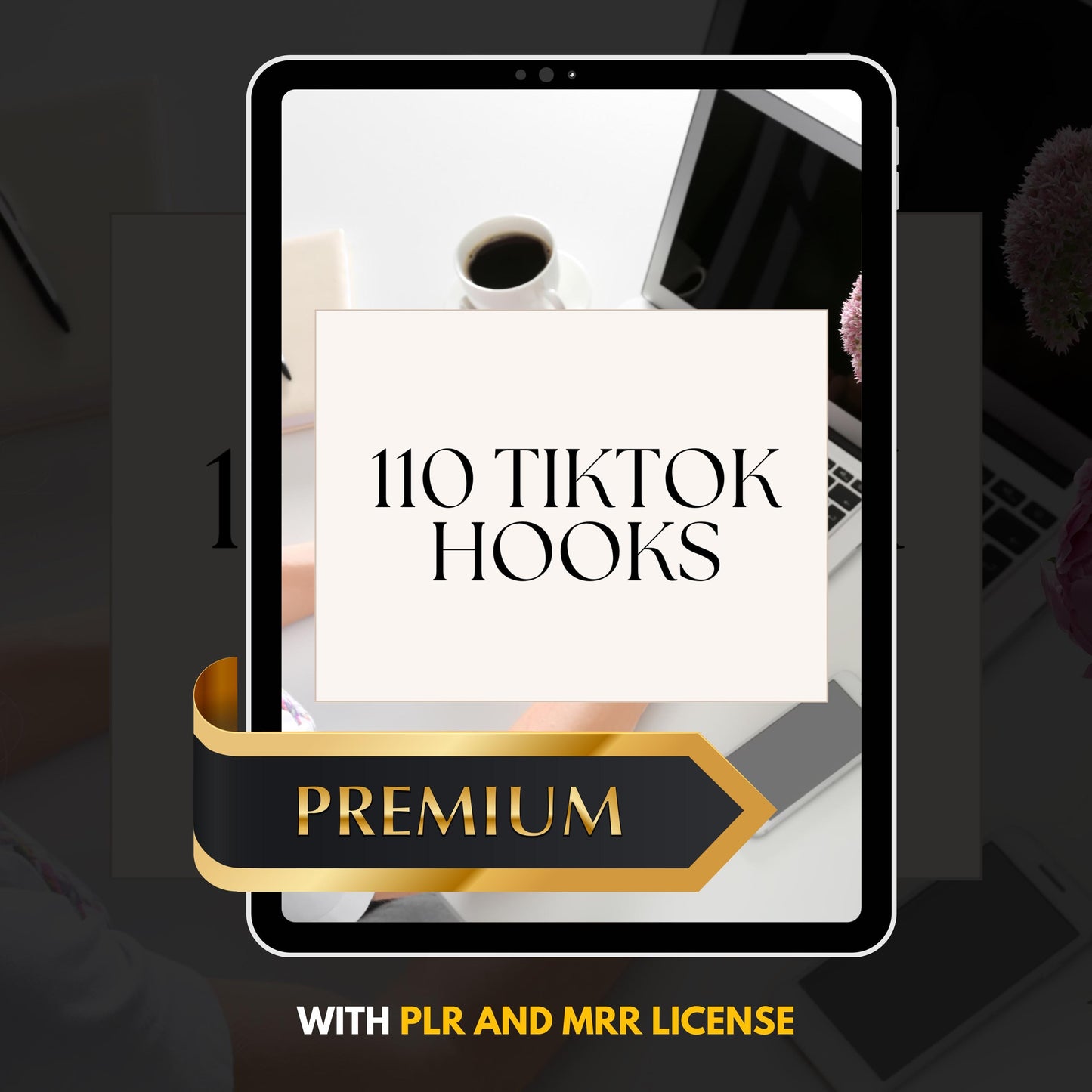 110 TikTok Hooks PLR MRR Viral Captions Digital Marketing Content for Social Media Growth High Engagement Hooks for Reels Shorts TikTok