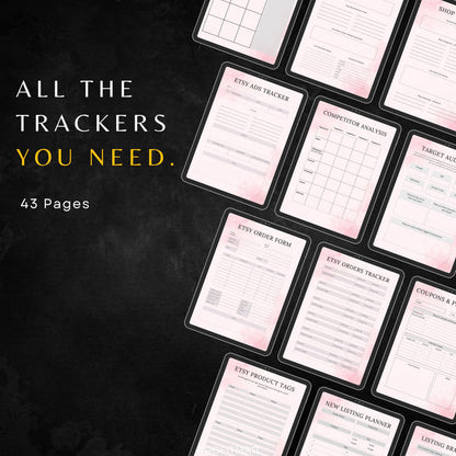 Etsy Shop Planner PLR MRR, Social Media Planner, Daily Planner, Canva Templates, PLR Digital Planners, Goal Tracker, Order Forms