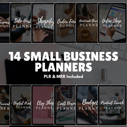 14 Small Business Planners PLR & MRR, Order Forms, Trackers Bundle, Plr Planners, Digital Planners, Printable Planners, Plr Canva Templates