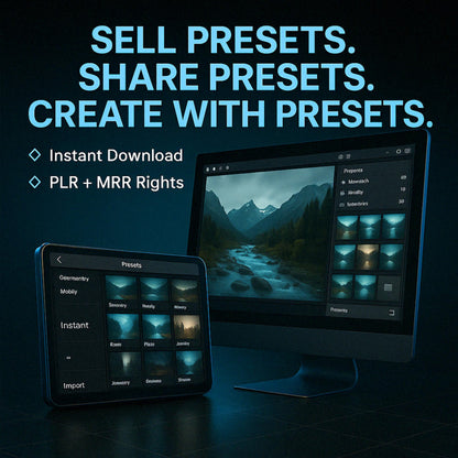 1000+ Adobe Lightroom Presets Bundle PLR MRR Vintage Presets, Fashion Presets, Lr Presets Plr, vsco, HDR presets, Photographers Presets Plr