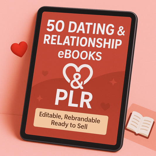 50 Dating Mastery eBooks PLR & MRR, Dating eBooks Relationship Guides, Self-Love Dating Success, Passive Income Selling eBooks Dating guide