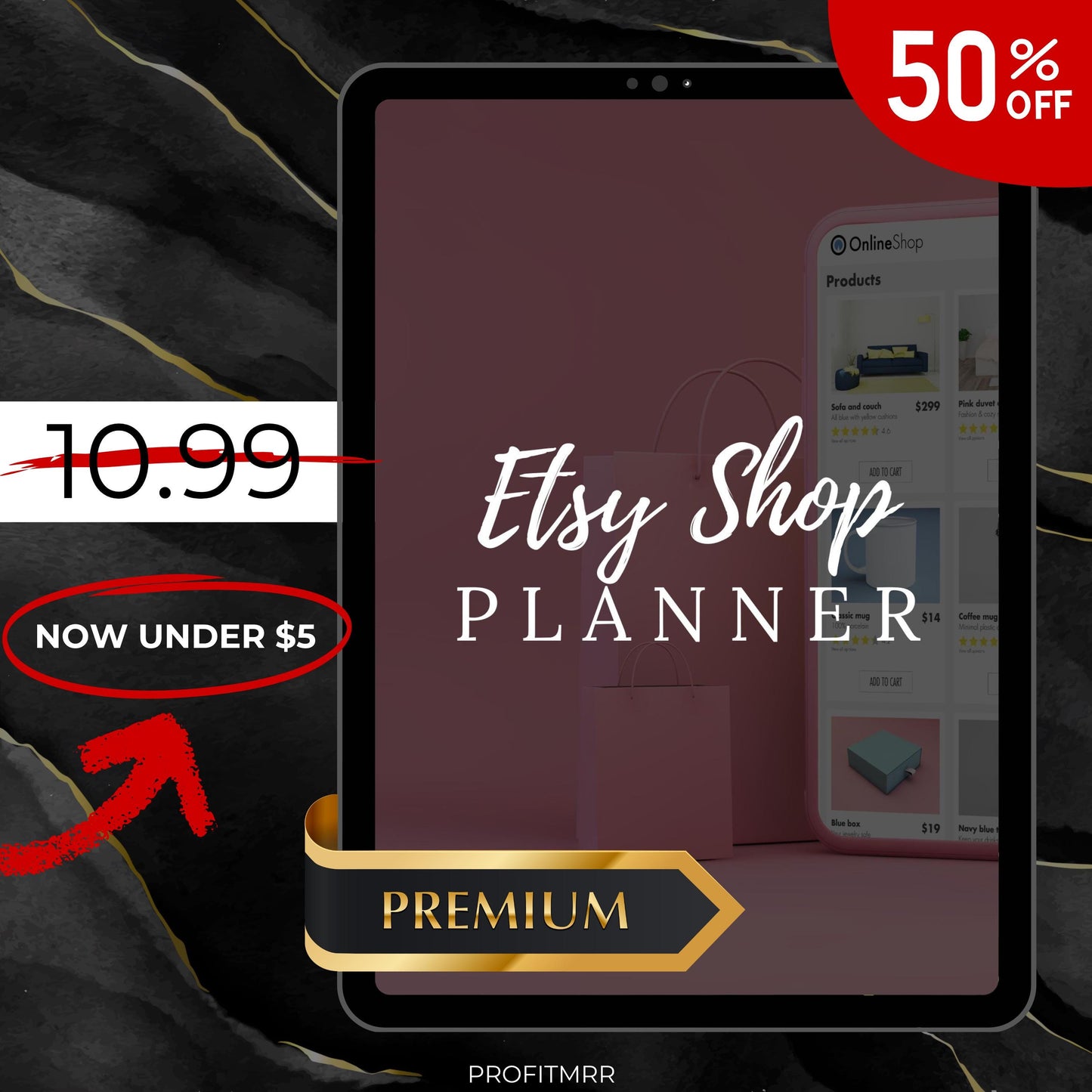 Etsy Shop Planner PLR MRR, Social Media Planner, Daily Planner, Canva Templates, PLR Digital Planners, Goal Tracker, Order Forms