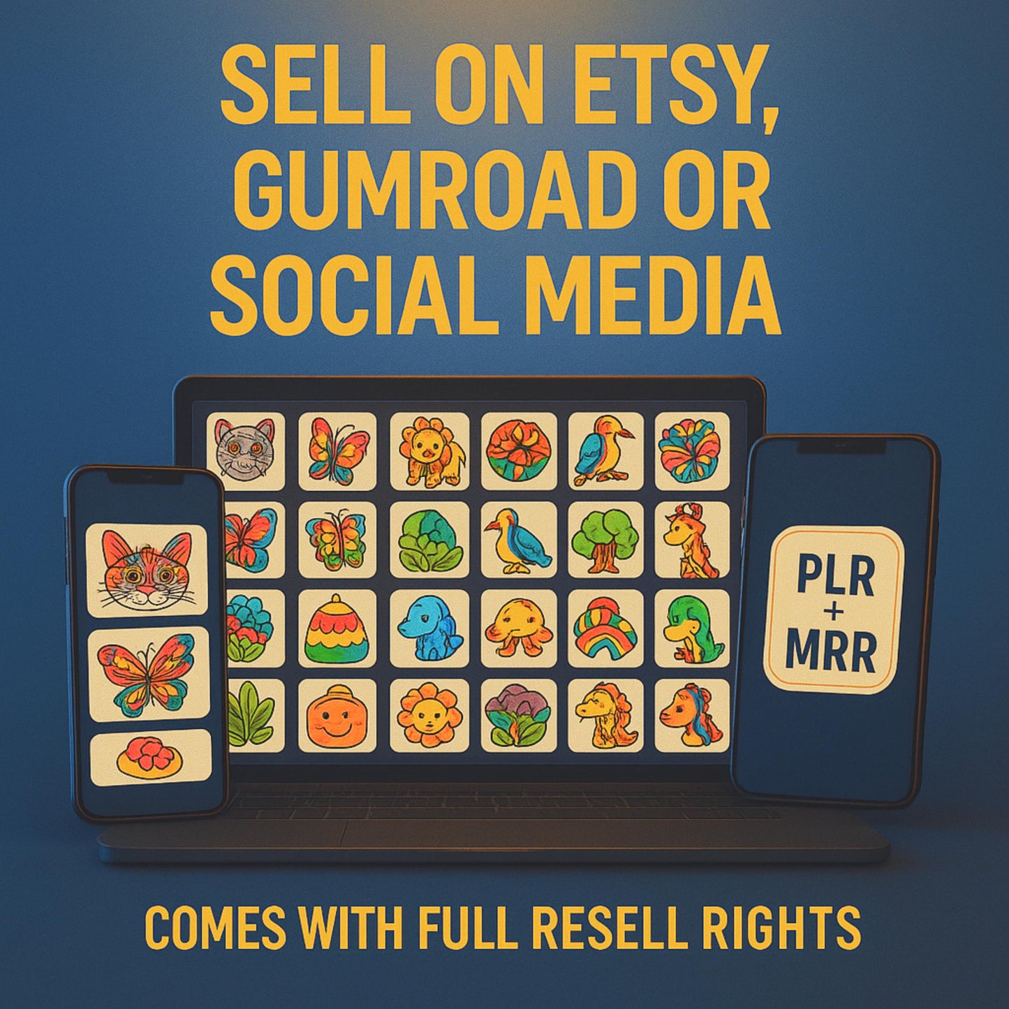 20,000+ Coloring Pages PLR MRR: Kids & Adults Coloring Ebooks Commercial Use, Instant Download