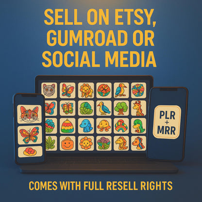 20,000+ Coloring Pages PLR MRR: Kids & Adults Coloring Ebooks Commercial Use, Instant Download