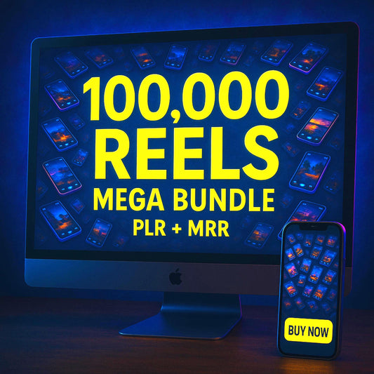 100,000 Reels Templates with PLR MRR | Editable Faceless Instagram & TikTok Reels Bundle to Resell in Fitness, Luxury, Motivation