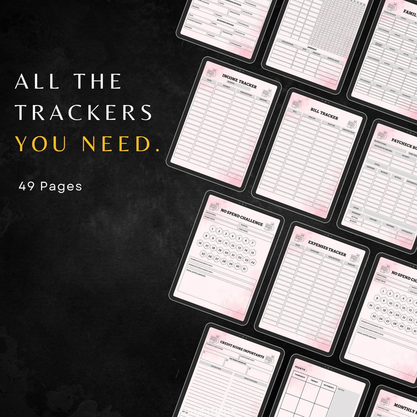 Budget Planner PLR MRR, Canva Template Plr, Monthly Budget, Yearly Budget, Digital Planners, Savings Tracker, Goal Tracker, Free Guides