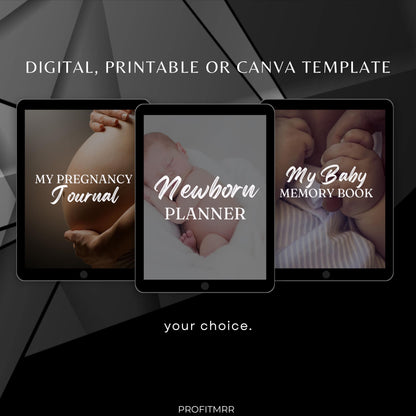 3 Pregnancy Planners PLR & MRR, Pregnancy Journal, Newborn Journal, Baby Journal, Plr Planners, Plr Prorducts, Busy Mom Planner, Mom Journal