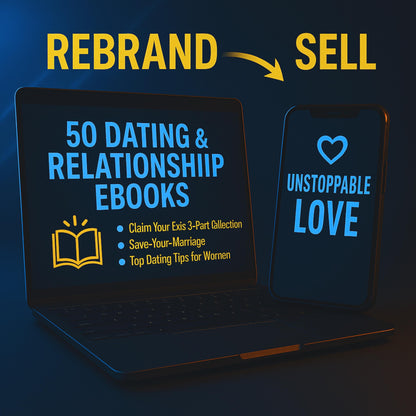 50 Dating Mastery eBooks PLR & MRR, Dating eBooks Relationship Guides, Self-Love Dating Success, Passive Income Selling eBooks Dating guide