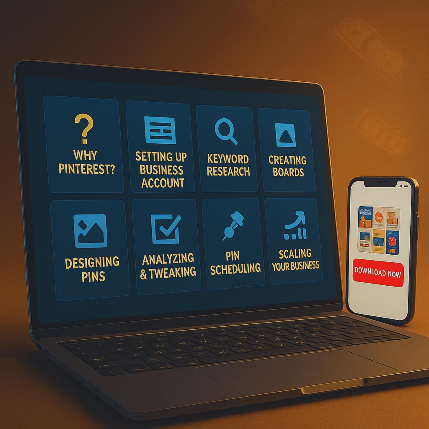 Pinterest Marketing eBook + 40 Pin Templates: PLR MRR Canva (Digital Download