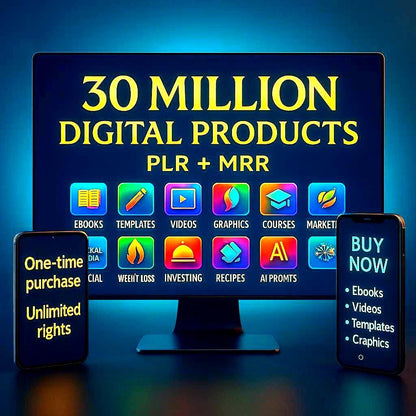 30M Digital Products PLR MRR Vault, Entire Shop Plr, Plr Reels, Plr eBooks, Recipes, Habit Tracker, CapCut Templates, Mockups, Digital Plr