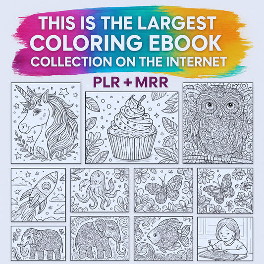 20,000+ Coloring Pages PLR MRR: Kids & Adults Coloring Ebooks (Instant Download