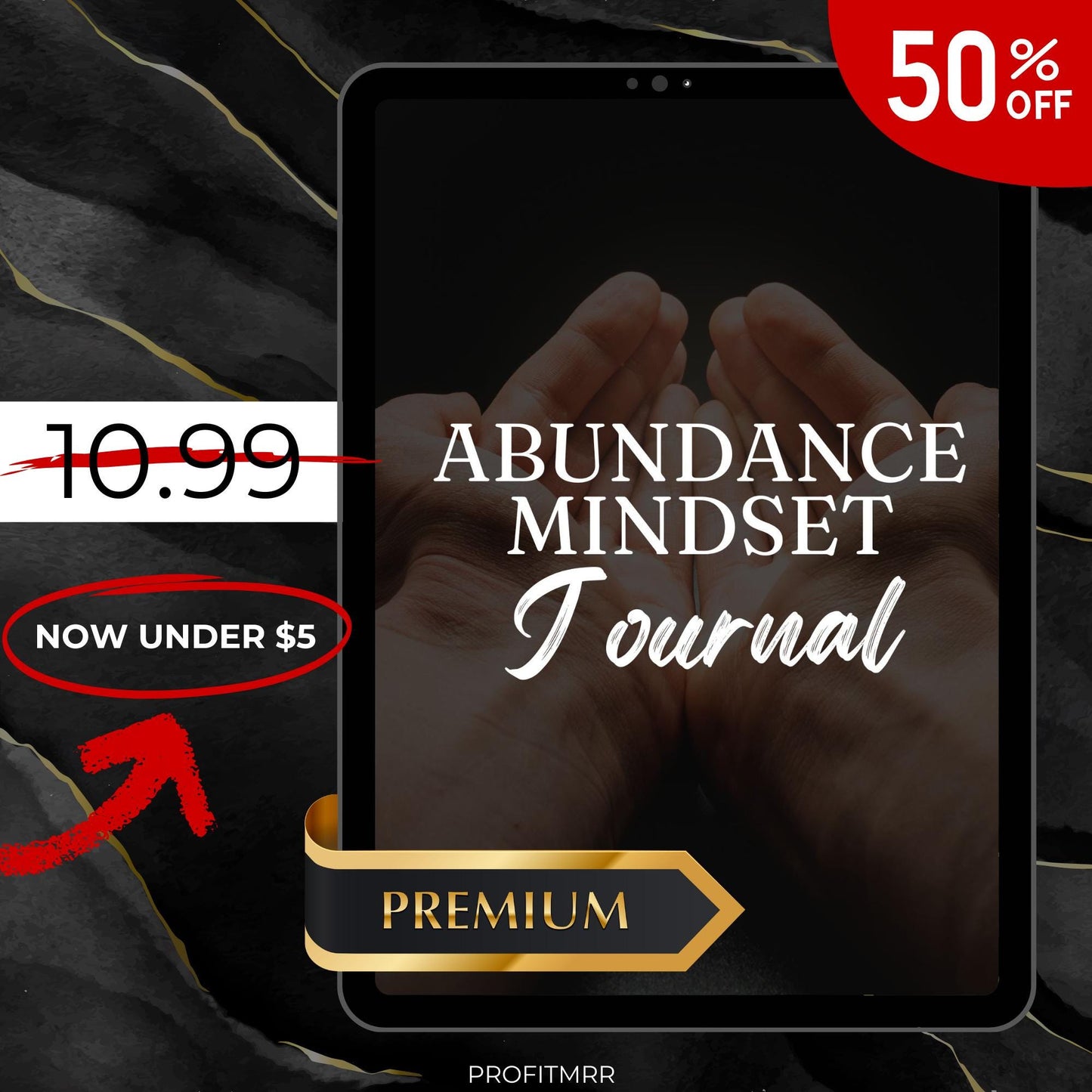 Abundance Mindset Journal with PLR & MRR, Canva Templates, Self Care Journal, Habit Tracker, Daily Gratitude, Digital Plr Planners Product
