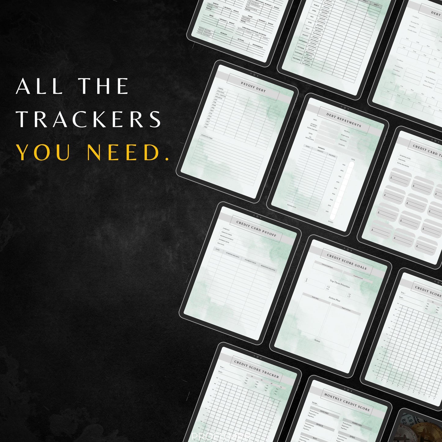 Credit Trackers PLR MRR, Financial Planner, Accounts Tracker, Plr Planners, Finance Log, Money Tracker Templates, Business Finance Planner