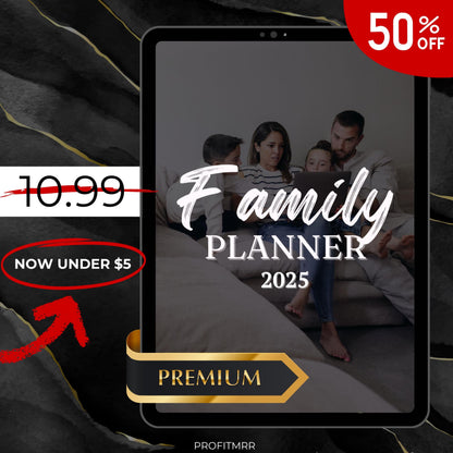 Premium Family Planner PLR & MRR, Canva Templates, Daily Planner, Plr Planners, Busy Mom Planner, Family Schedule Calendar, Task Manager Plr