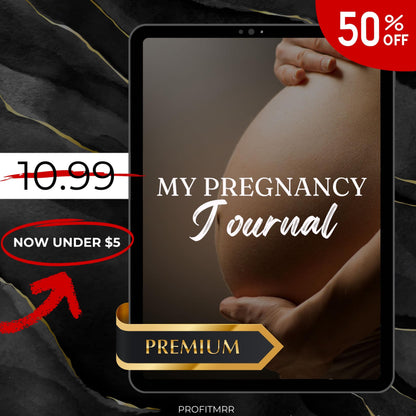 My Pregnancy Journal PLR & MRR, Pregnancy Tracker, Plr Canva Templates, Self Care Journal, Habit Tracker, Daily Gratitude, Digital Planners