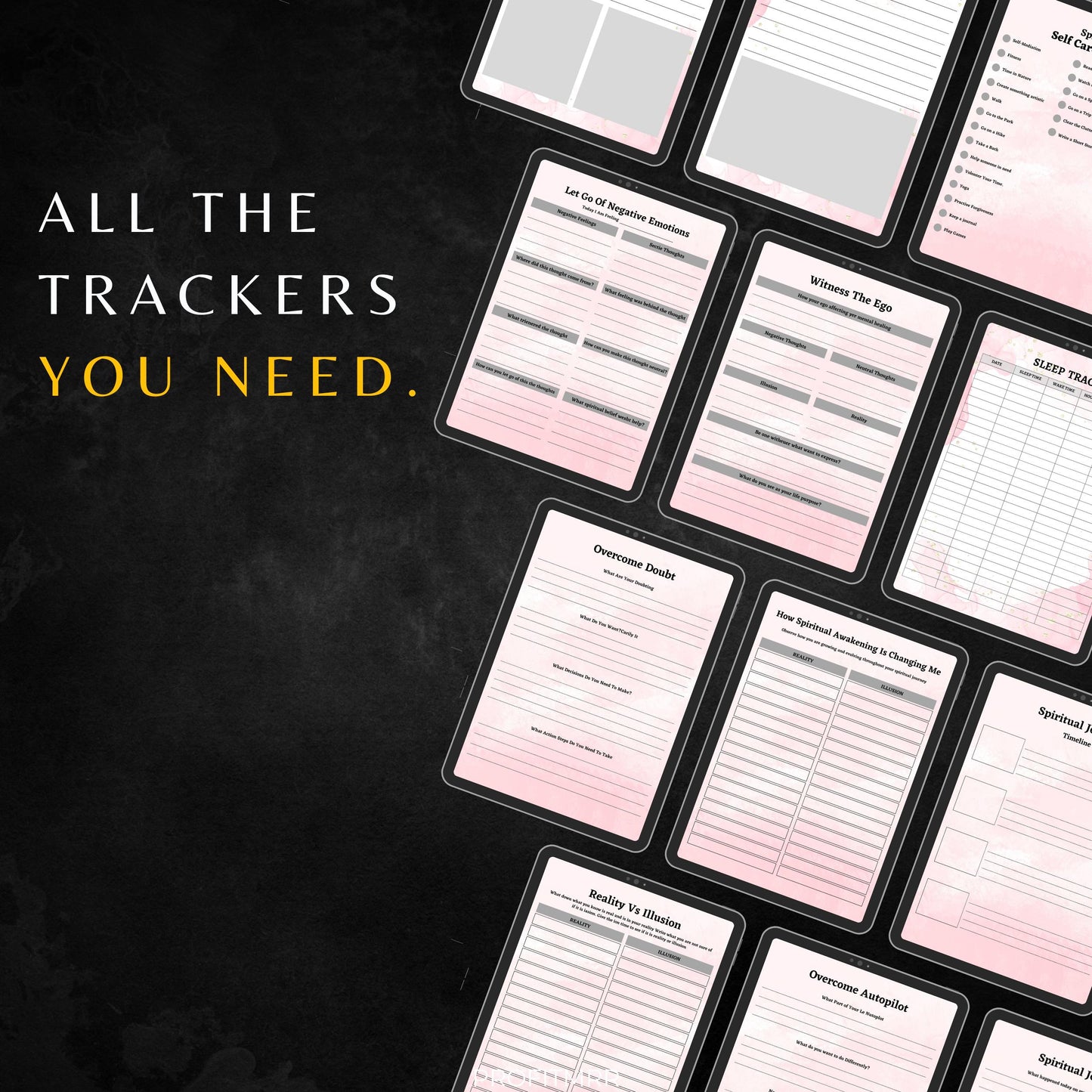 Spiritual Awakening Workbook PLR & MRR, Plr Planners, Plr Canva Templates, Self Care Journal, Habit Tracker, Daily Gratitude,Digital Planner