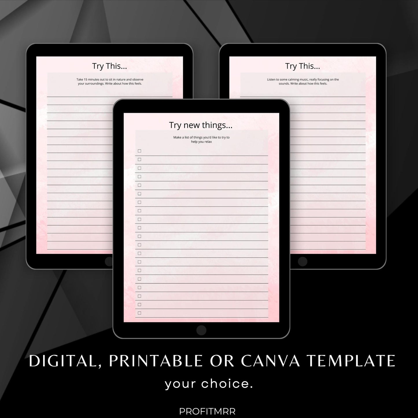 Calming Your Mind Journal with PLR & MRR, Canva Templates, Self Care Journal, Habit Tracker, Daily Gratitude, Digital Planners, Plr Planners