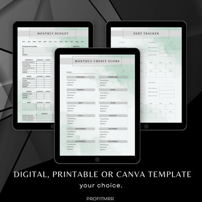Credit Trackers PLR MRR, Financial Planner, Accounts Tracker, Plr Planners, Finance Log, Money Tracker Templates, Business Finance Planner