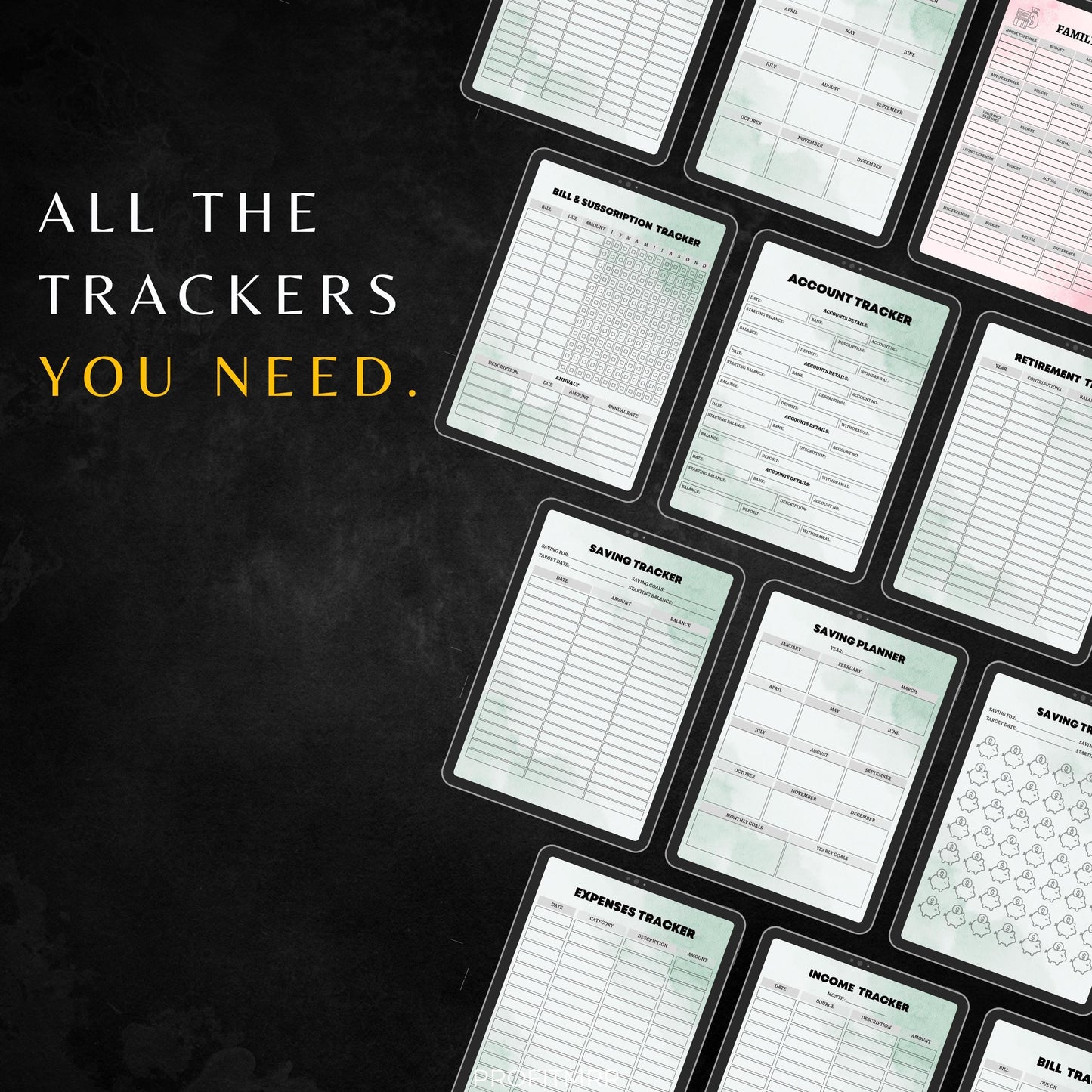 Financial Planner with PLR & MRR, Canva Templates, Money Management Tools, Savings Tracker Plr, PLR Budget Trackers, Plr Planners Product