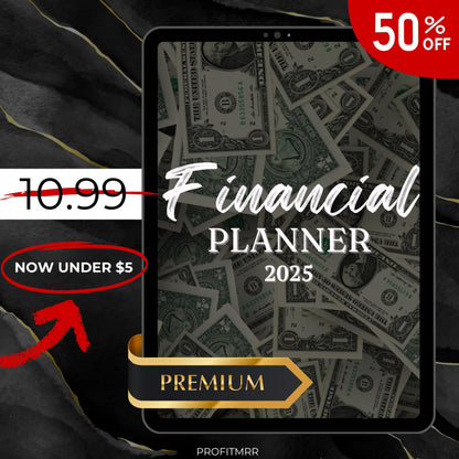 2025 Financial Planner PLR & MRR, Canva Templates, Money Management Tools, Savings Tracker Plr, PLR Budget Trackers, Plr Planners Product