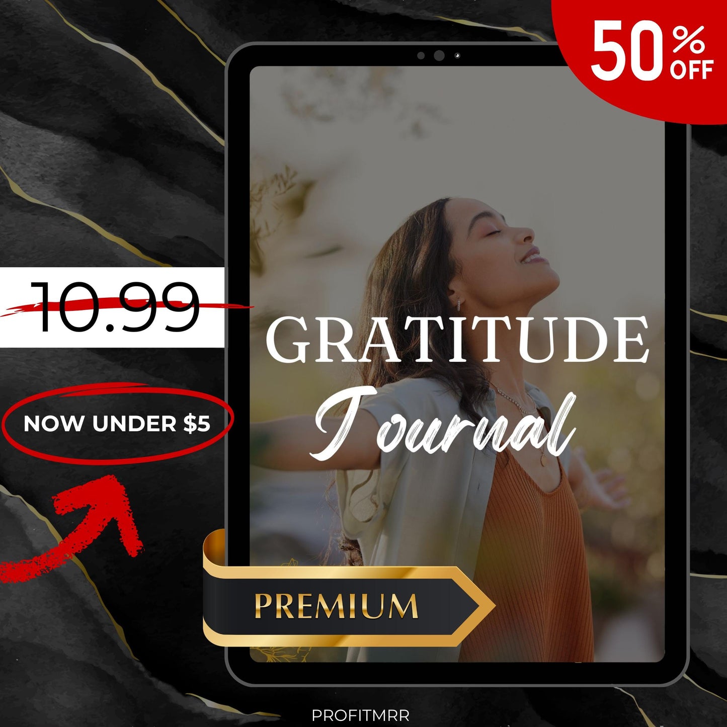 Gratitude Journal with PLR & MRR, Canva Templates, Self Care Journal, Habit Tracker, Daily Gratitude, Digital Planners, Plr Planners Product
