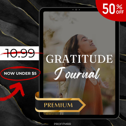 Gratitude Journal with PLR & MRR, Canva Templates, Self Care Journal, Habit Tracker, Daily Gratitude, Digital Planners, Plr Planners Product