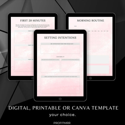 Law of Attraction Planner PLR & MRR, Canva Templates, Self Care Journal, Habit Tracker, Daily Gratitude, Digital Planners, Plr Planners Mrr