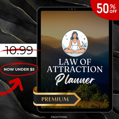 Law of Attraction Planner PLR & MRR, Canva Templates, Self Care Journal, Habit Tracker, Daily Gratitude, Digital Planners, Plr Planners Mrr