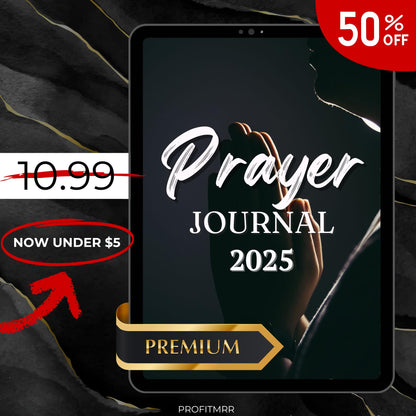 2025 Prayer Journal Canva Templates: PLR & MRR, Daily Gratitude (Digital Download