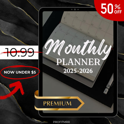 Monthly Planner 2025-2026 PLR & MRR, Plr Canva Templates, Self Care Journal, Habit Tracker, Daily Planner, Plr Planners, Plr Templates Mrr