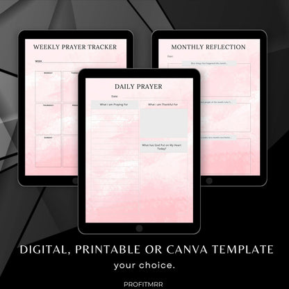 Prayer Journal PLR & MRR, Plr Canva Templates, Plr Christian Planner, Religion Tracker, Religion Plr, Devotional Planner, Plr Planners Mrr