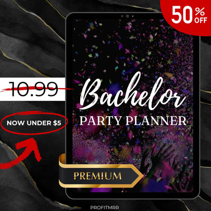 Bachelor Party Planner PLR & MRR, Canva Templates, Plr Planners, Wedding Planner, Digital Planner Bundle, Printable Planner,Plr Products Mrr
