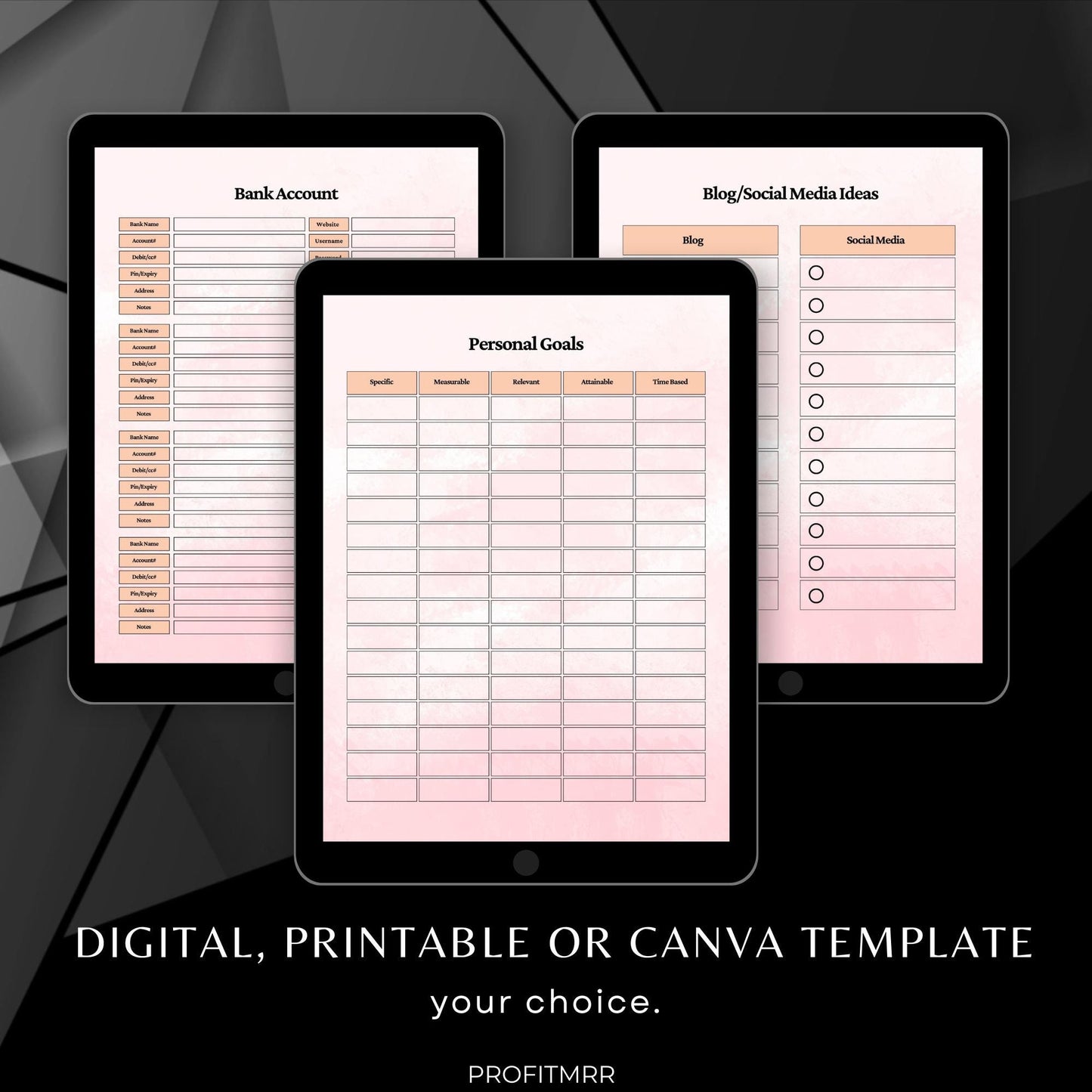2025 Boss Girl Planner Canva Template: PLR & MRR Digital Journal