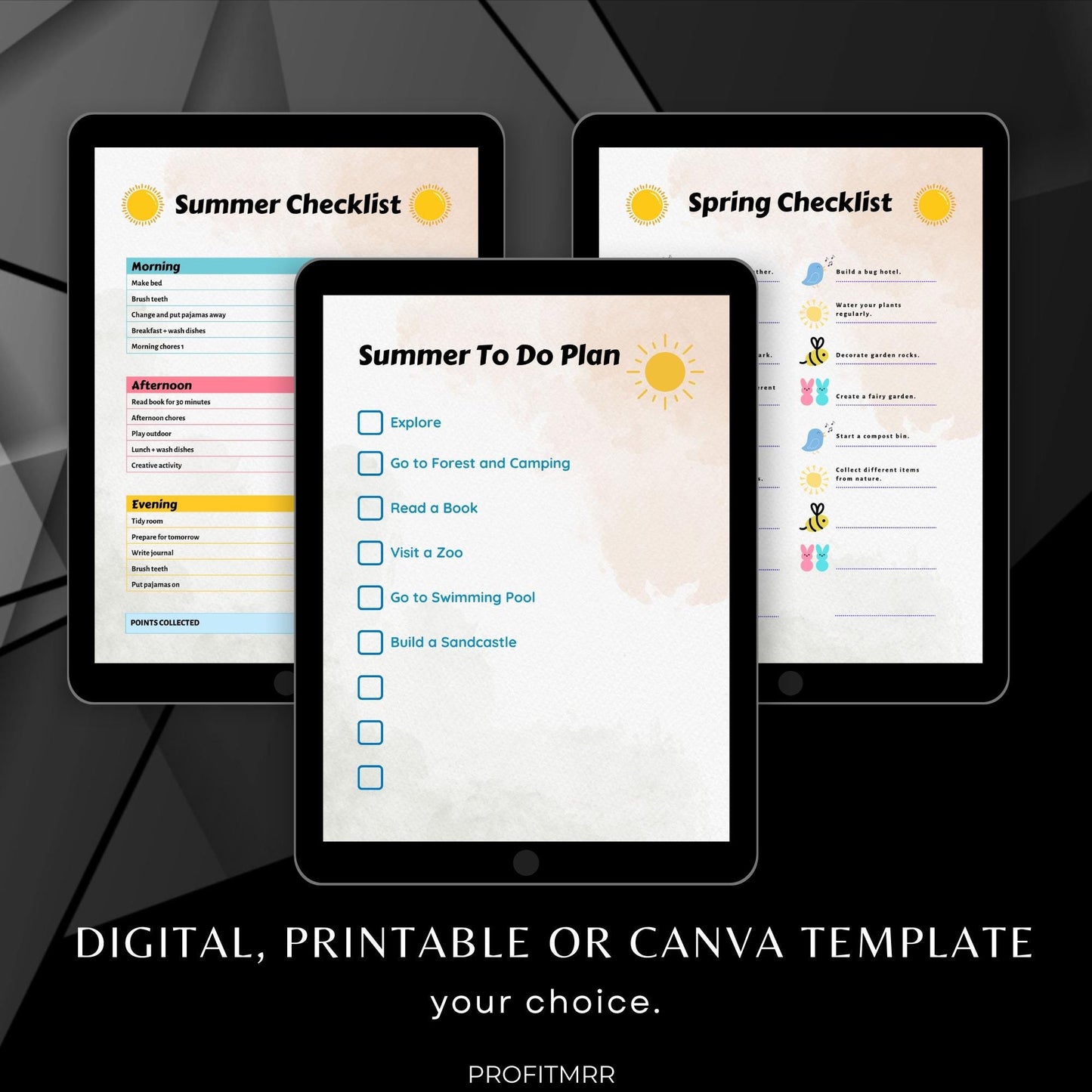 Kids Summer Planner PLR & MRR, Plr Canva Templates, Plr Planners, Plr Products Bundle, Plr Bundle Collection, Digital Printable Planners Plr