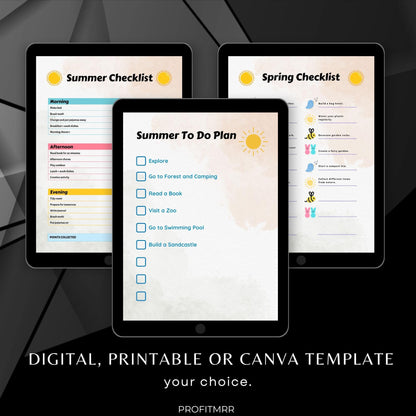 Kids Summer Planner PLR & MRR, Plr Canva Templates, Plr Planners, Plr Products Bundle, Plr Bundle Collection, Digital Printable Planners Plr