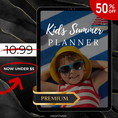 Kids Summer Planner PLR & MRR, Plr Canva Templates, Plr Planners, Plr Products Bundle, Plr Bundle Collection, Digital Printable Planners Plr