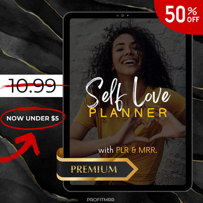 Self Love Planner PLR & MRR, Plr Canva Templates, Plr Planners, Plr Products Bundle, Plr Bundle Collection, Digital Printable Planners Plr