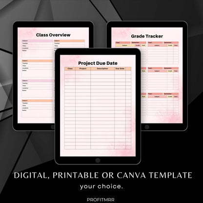 Premium Student Planner PLR & MRR, Plr Canva Templates, Plr Planners, Plr Products Bundle, Plr Bundle Collection, Digital Printable Planners