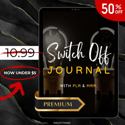 Premium Switch Off Journal PLR & MRR, Plr Canva Templates, Plr Planners,Plr Products Bundle,Plr Bundle Collection,Digital Printable Planners