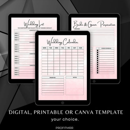 2025 Premium Wedding Planner PLR & MRR,Plr Canva Templates,Plr Planners,Plr Products Bundle,Plr Bundle Collection,Digital Printable Planners