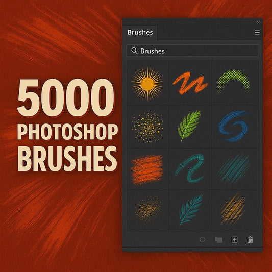 5000 Photoshop Brushes: PLR/MRR Digital Art Toolkit Digital Download