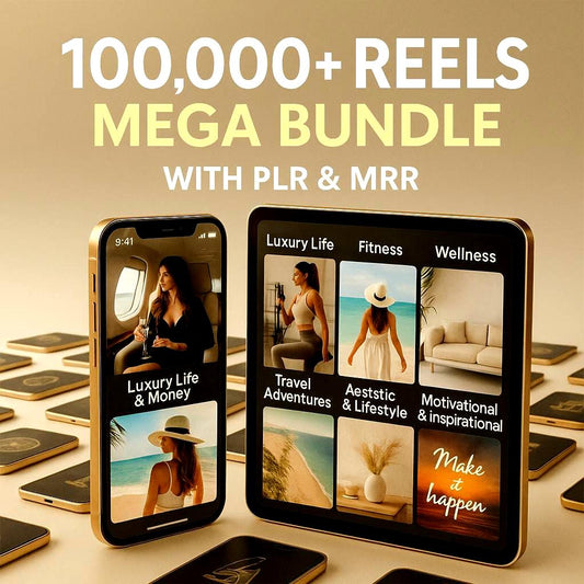 100K Instagram Reels Templates PLR MRR | Editable Viral Faceless Reels Pack for Fitness, Motivation, Luxury, Rich Girl & Melanin Niches
