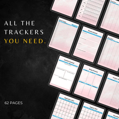 2025 Anxiety Depression Journal PLR & MRR, Canva Templates, Self Care Journal, Habit Tracker, Daily Gratitude, Plr Planners, Digital Planner