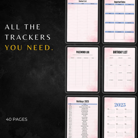 2025 Bullet Journal PLR & MRR, Canva Templates, Plr Planners, Password Tracker, Daily Planners, Digital Planner, Printable Planners, Tracker