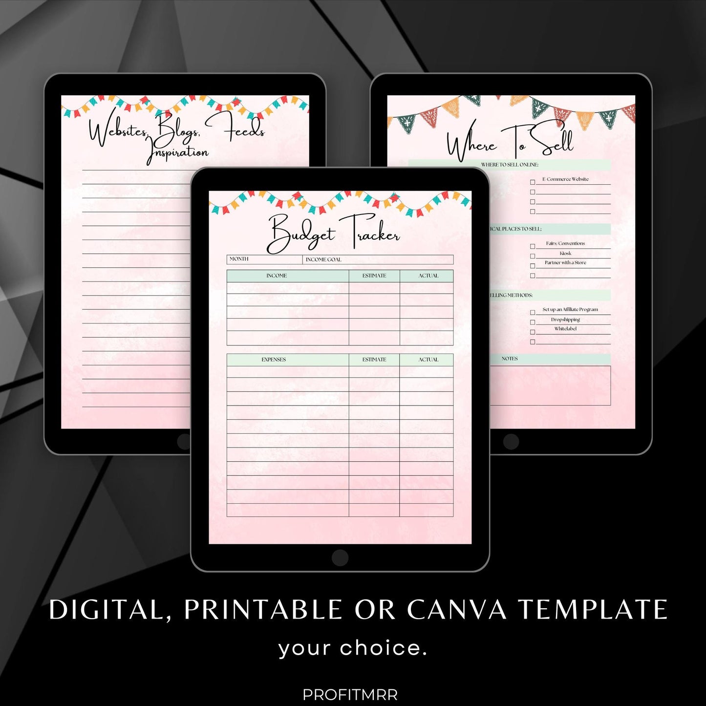 2025 Craft Business Planner PLR & MRR, Canva Templates, Plr Planners, Income Tracker, Orders Tracker, Budget Tracker, Monthly Sales Tracker