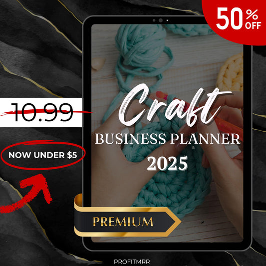 2025 Craft Business Planner PLR & MRR, Canva Templates, Plr Planners, Income Tracker, Orders Tracker, Budget Tracker, Monthly Sales Tracker