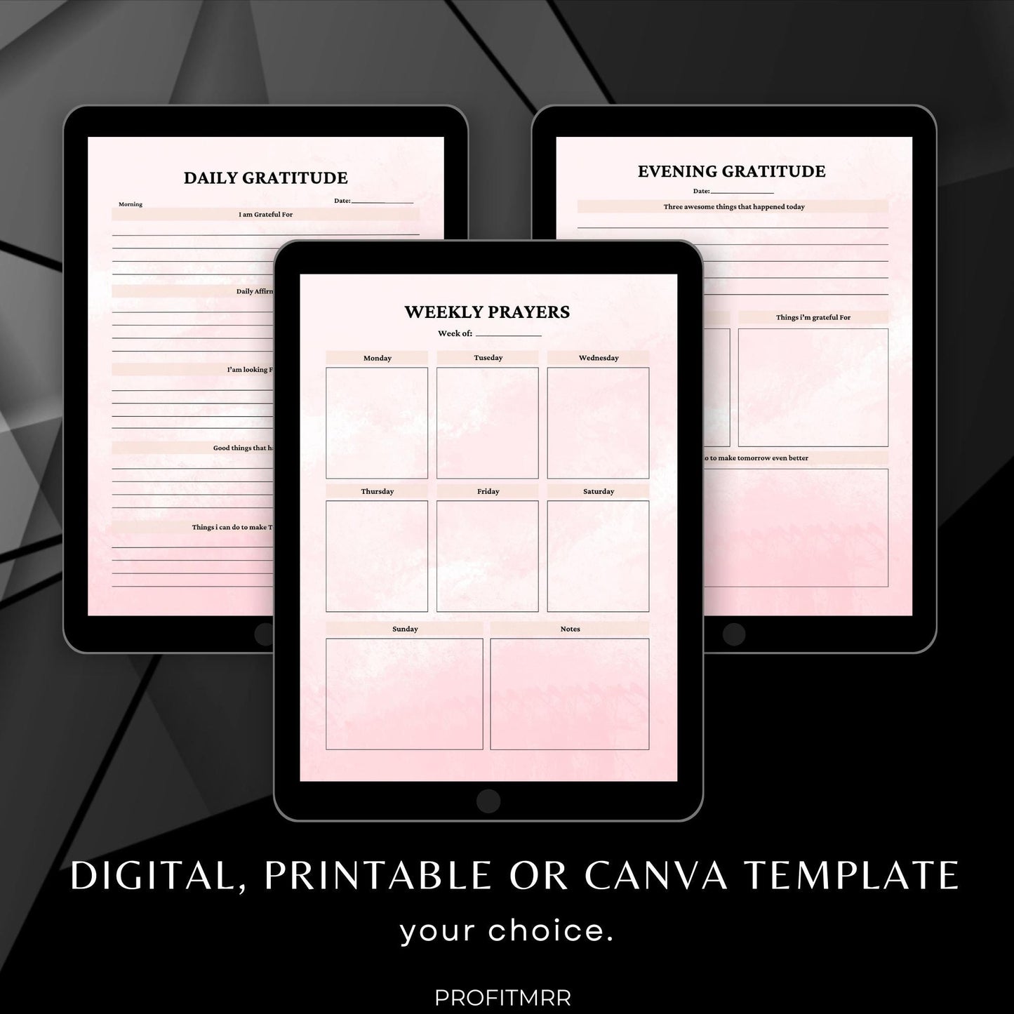 2025 Prayer Journal PLR & MRR, Canva Templates, Self Care Journal, Habit Tracker, Daily Gratitude, Daily Prayer Journal, Devotional Planner